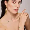 Roda gigante novo colar pulseira de zircônia esmeralda joias terno feminino estilo ins nicho temperamento joias de aço titânio