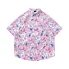 Camisetas de Manga Corta Divertidas con Dibujos Animados y Graffiti Estilo Hong Kong Veranieño para Hombres y Mujeres Estilo Dopamina Sueltas Dulces Florales Camisas Modernas