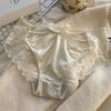 Pure Style Sexy Renda Bow Strap Cross Underwear Mulheres Puro Algodão Crotch Cintura Média Respirável Cuecas Femininas