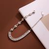 Pulseira Europeia e Americana Hot Nariz de Porco Aço Inoxidável Feminina Personalizada Combina com Tudo Pulseira de Diamantes Quadrados Joias de Design de Nicho