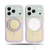 Funda magnética de color contrastante con soporte adecuada para Apple 17Promax, iPhone 16Pro/15PM, estilo coreano para mujer
