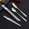 Pala para pastel de cumpleaños de acero inoxidable transfronteriza vajilla cuchillo tenedor cuchara cuchillo para pastel de luna cuchillo para pizza serie de cucharas herramientas para hornear logo