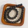 Estilo Antigo Novo Estilo Chinês pedra vulcânica preta escura contas soltas pulseira diu acessórios para colar feminino material atacado