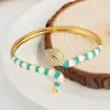 Distrito Lu Pulsera de Serpiente con Goteo de Aceite de Zircón Estilo INS Bohemio Personalidad de Nicho Pulsera Abierta Versátil para Mujer
