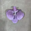 Cabeça de Flor de Orquídea em Filme 3D Simulada, Decoração de Caixa de Presente Artesanal, Adorno de Cabeça de Guirlanda de Flores, Flor Artificial DIY Feita à Mão