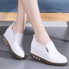Marca Aumento de Altura Interior Precio Especial Zapatos Blancos Huecos para Mujer Nuevos Zapatos Casuales para Primavera y Otoño Zapatos de una Sola Capa Versátiles para Mujer con Suela Suave