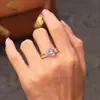 Conjunto de Duas Peças para Usar Empilhado! Anel Aberto Único com Design de Gota Dupla Cravejado com Diamantes para Mulheres, Anel de Dedo Indicador Brilhante Oval em Formato de Pomba