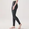 Leggings cálidos de punto de cintura alta para mujer, otoño e invierno, color liso, corte ajustado, mallas interiores 100% cachemira pura