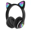 Fones de Ouvido Bluetooth com Orelhas de Gato Iluminadas Sem Fio Montados na Cabeça Stn-28 Venda Quente Transfronteiriça Estilo Fofo Novo Modelo Venda Direta de Fábrica