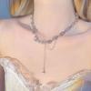 Collar original de lujo con piedra de ópalo líquido para mujer, estilo hip-hop, cadena de clavícula de nicho de diseño de alta calidad.