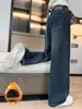 Jeans con Forro de Felpa para Niñas 2026 Nuevos Pantalones de Pierna Ancha de Cintura Alta Otoño/Invierno Mediano/Grande Niños Sueltos Caídos Largos hasta el Piso Modernos