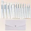 12 Piezas de Brochas de Maquillaje Kit Brocha para Corrector Brocha para Rubor con Puntos Brocha para Sombras de Ojos Dispersa Brocha para Cejas Brocha Dispersora