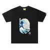 Comércio Exterior Transfronteiriço Marca de Alta Qualidade Moderna Camiseta Unissex de Manga Curta Moda Tendência Estampa de Macaco Versátil Corte Solto Algodão Puro