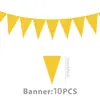 En Stock Color Sólido Tema Amarillo Decoraciones para Fiesta de Cumpleaños Vajilla Desechable Platos de Papel, Cuchillos, Tenedores, Cucharas, Manteles y Suministros