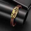 Pulsera de metal de cobre antiguo con calavera del infierno para hombre, joyería punk, gran oferta de comercio exterior