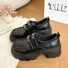 Mocasines de plataforma alta para mujer, nuevo modelo 2026, zapatos de commuting para primavera y otoño con velcro, zapatos de corte bajo para combinar con faldas, zapatos pequeños de cuero
