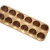 Huevera de Madera Madera Maciza Hogar Doble Fila Adornos para Huevos Rejilla para Huevos Acabado de Refrigerador Caja de Almacenamiento de Alimentos Huevera