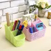Caixa de Armazenamento de Plástico Organizador de Mesa Maquiagem Penteadeira Papelaria Cesta de Armazenamento para Pincéis Compartimentos Divididos Fabricante