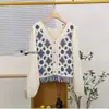 Estilo nacional novo casaco de malha casual com bordado bordado temperamento feminino atacado