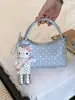 Bolsa de ombro casual de nylon da moda, grande capacidade, bolsa feminina para o trabalho, bolsa quadrada pequena, bolsa tote, bolsa de axila, fresca e doce
