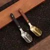 Juego de té de madera maciza con juego "Seis Caballeros" de acero inoxidable, que incluye pinzas para té, cepillo para té, tenedor para té, cuchara para té, cuchillo para té y accesorios para té