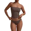 Verano Transfronterizo Ropa Popular Europea y Americana para Mujer Ajustada Color Sólido Sin Tirantes Sexy Top Y2K Hot Girl Amazon
