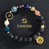 Venta Caliente de AliExpress Pulsera de Ocho Planetas Doce Constelaciones Pulsera de Piedra Mate con Cuentas Pulsera de Planeta 12 Constelaciones
