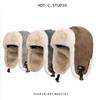Maillard Vintage Sombrero Lei Feng para Hombre Invierno Engrosado Cuero PU Cálido con Orejeras Noreste Exterior Bicicleta Esquí Sombrero para Mujer
