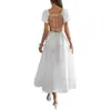 Di Yun Vestido de Férias Casual Europeu e Americano Transfronteiriço com Manga Bufante vestido Vestido Feminino Verão 2025 Estação Independente Amazon