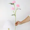 Flores Artificiales Crisantemo de 3 Cabezas Crisantemo de Tenis de Mesa Decoración para Sala de Estar Comedor Bar Accesorios para Fotografía Arreglo de Escena Arreglo de Flores de Pie