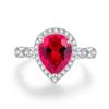 Anillo de zafiro de cristal puntiagudo al por mayor de fábrica nuevo anillo de diamante de cristal azul de plata S925 europeo y americano anillo de regalo para el Día de San Valentín