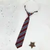 Corbata de moño para hombre Corbata de moño para mujer Floral Versátil JK Uniforme japonés Sin banda elástica Material escolar Jardín de infantes Rayado Estilo Campus