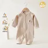 Macacão de Bebê Primavera e Outono Espessado Roupas de Engatinhar para Meninos e Meninas Fleece Composto Classe A Roupas de Casa Outono e Inverno Pijamas