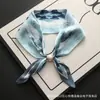 Nuevo pañuelo de seda largo pequeño vintage con hebilla de perla magnética para mujer, elegante y con estilo, bufanda de cuello con lazo, moderna y versátil