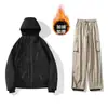 Conjunto de Macacão de Esqui Totalmente Selado com Forro de Lã para -10 Graus, Jaqueta e Calça de Esqui Resistentes à Água para Homens e Mulheres, Tamanho Grande e Extra Largo.
