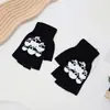 Guantes con Pantalla Táctil, Estilo Delgado, Deportivos, Otoño e Invierno, Ropa de Rendimiento Cálida, Exteriores, Unisex, Esqueleto de Medio Dedo para Halloween