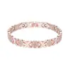 Pulsera Magnética de Venta Caliente Transfronteriza para Hombres y Mujeres, Trébol de Cuatro Hojas Desmontable con Pedrería, Patrón de Dragón, Pulsera Magnética de Energía Cruzada
