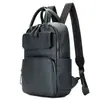 Mochila de Cuero Genuino para Hombre Vintage Capa Superior Piel de Vaca Color Tumbled Mochila para Computadora de 15 pulgadas Moda Simple Gran Capacidad Bolsa Escolar