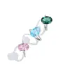 Anillo Abierto de Colores Huevo de Paloma Flash Seiko Transfronterizo para Mujer Moda Versátil Estilo Retro Europeo y Americano Anillo de Circonita de Colores