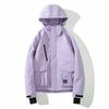 En stock Traje de esquí cálido de algodón para niña morado Traje a prueba de viento para escalada al aire libre Snowboard Doble traje de esquí