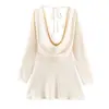 Primavera de 2026 Nova Roupa Feminina Estilo Sexy Decote V Bainha em Linha A Textura de Cetim de Seda Vestido Fluido Saia Curta Cor Lisa