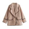 Chaqueta de mujer europea y americana de comercio exterior otoño e invierno 2024 con efecto de lana de cordero de piel nueva para mujer europea y americana