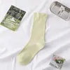 Calcetines de Maternidad Lisos Sin Costuras para Mujer, Calcetines de Algodón a Media Pantorrilla, Estilo Básico Primavera y Verano, Calcetines Holgados Versátiles de Colores Dulces para Mujer