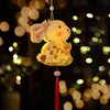 Linterna de Conejo de Madera Portátil de Mediados de Otoño, Linterna Iluminada Estilo Antiguo de Dibujos Animados, Luz de Noche de Conejo de Jade para Niños, Producto Cultural y Creativo para Festivales