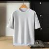 Suéter de hombre de punto con cuello redondo y manga corta, no de lana, transfronterizo, suéter de manga corta transfronterizo, camiseta básica de manga corta, camiseta de punto