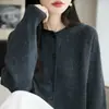 Cardigan de Punto de Color Brillante de Nuevo Estilo para Principios de Otoño, Manga Raglán, Holgado, Suave, Textura Pegajosa, Delgado, Casual, Versátil, Manga Larga, Ropa de Abrigo