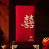 Sobres Rojos de Boda de Alta Gama al por Mayor con Acabado de Terciopelo, Estilo Chino Vintage, Carácter de Doble Felicidad, Bolsas de Sobres Rojos Especiales para Regalos de Boda