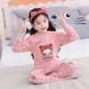 Nuevo conjunto de ropa para el hogar para niños de otoño e invierno, pijama de algodón de dos piezas para niños pequeños, medianos y grandes, entrega de una pieza