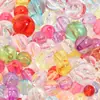 Kit de Materiales para Abalorios de Pulsera de Colores Brillantes DIY, Cuentas Redondas Transparentes de Cristal Acrílico con Agujero Recto