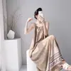 Vestido de Alça Estampado Boêmio de Algodão e Seda para Mulheres Estilo Étnico Retrô Solto de Comprimento Médio Vestido de Férias
